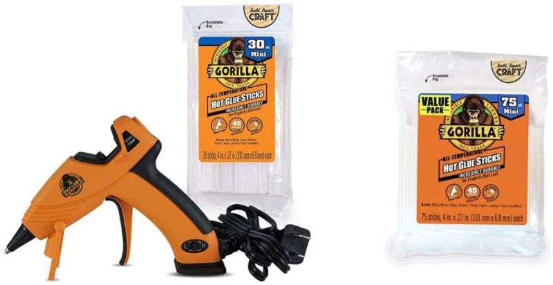 Craft Supplies |  Gorilla Dual Temp Mini Hot Glue Gun Kit With Hot Glue Sticks Arts, Crafts & Sewing Craft Supplies