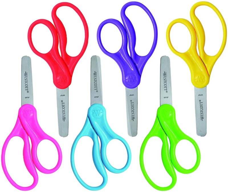 Craft Supplies |  Westcott Right- & Left-Handed Scissors For Kids, Assorted, 6 Pack Arts, Crafts & Sewing Blunt