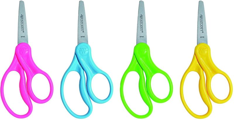 Craft Supplies |  Westcott Right- & Left-Handed Scissors For Kids, 5" Pointed Scissors, Assorted, 6 Pack (16455) Arts, Crafts & Sewing Blunt