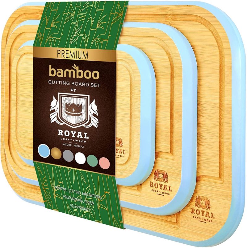 Cutlery & Knife Accessories |  Bamboo Cutting Board Set With Juice Groove (3 Pieces) – Kitchen Chopping Board For Meat (Cutting Board) Cheese And Vegetables (Gray) Cutlery & Knife Accessories Cutlery & Knife Accessories