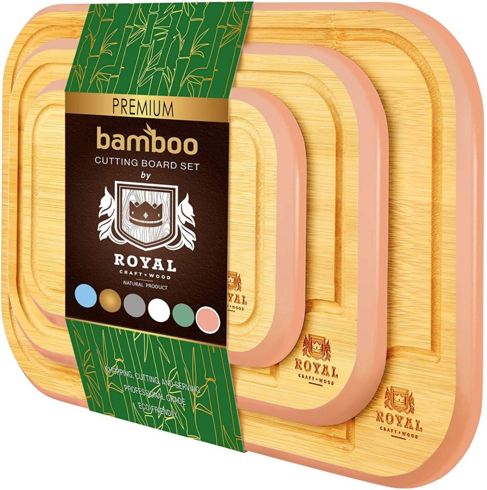 Cutlery & Knife Accessories |  Bamboo Cutting Board Set With Juice Groove (3 Pieces) – Kitchen Chopping Board For Meat (Cutting Board) Cheese And Vegetables (Pink) Cutlery & Knife Accessories Cutlery & Knife Accessories