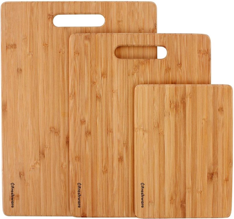 Cutlery & Knife Accessories |  Bamboo Cutting Boards For Kitchen [Set Of 3] Wood Cutting Board For Chopping Meat, Vegetables, Fruits, Cheese, Knife Friendly Serving Tray With Handles Home Decor & Cleaning Cutlery & Knife Accessories