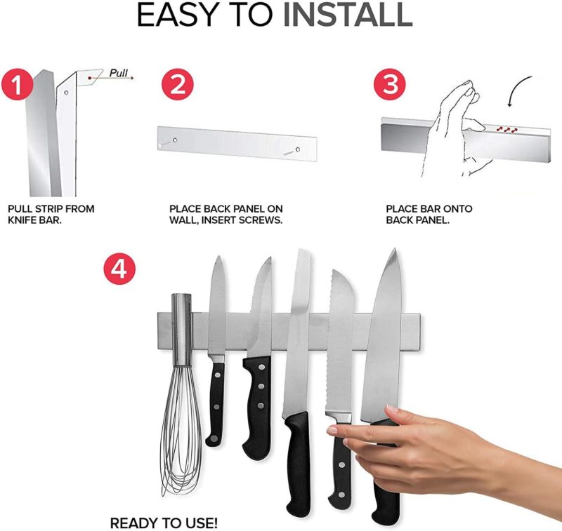 Cutlery & Knife Accessories |  Modern Innovations 10 Inch Stainless Steel Magnetic Knife Bar With Multipurpose Use As Knife Holder, Knife Rack, Knife Strip, Kitchen Utensil Holder, Tool Holder, Art Supply Organizer, Home Organizer Cutlery & Knife Accessories Cutlery & Knife Accessories