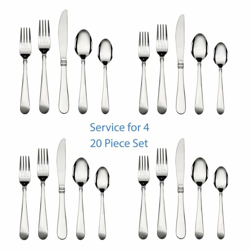 Dining & Entertaining |  20 Piece Stainless Steel Flatware Set, Silver Tableware Service For 4 Dining & Entertaining Dining & Entertaining