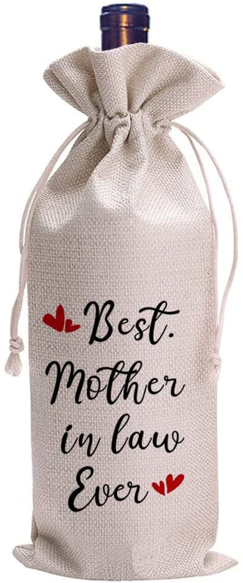 Dining & Entertaining |  Best Mother In Law Everwine Bag, Mother In Law Wine Bag, Mother In Law Gift, Mother In Law Baptism, Reusable Burlap Drawstring Wine Bag Bar Tools & Drinkware Bar Tools & Drinkware