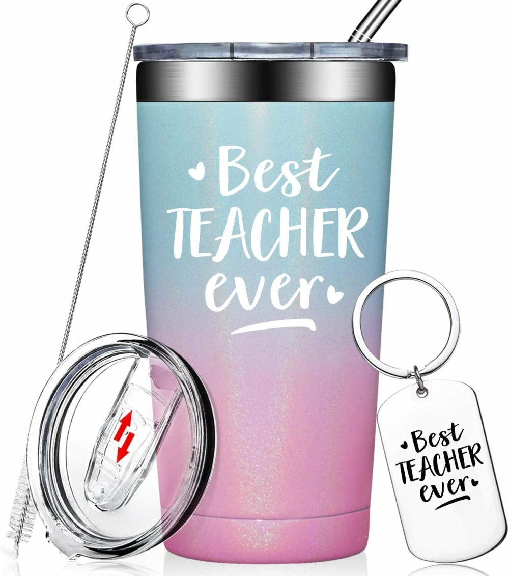 Dining & Entertaining |  Best Teacher Ever – Teacher Appreciation Gifts, Teacher Gifts For, End Of Year Teacher, Retirement Gifts – Teacher Gifts From Student, Teachers Day- Tumbler Cup Bar Tools & Drinkware Bar Tools & Drinkware