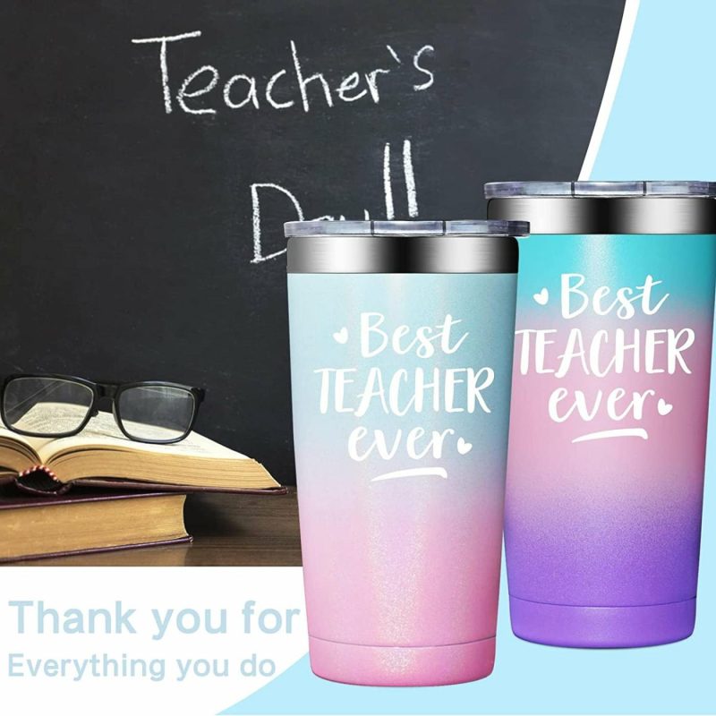 Dining & Entertaining |  Best Teacher Ever – Teacher Appreciation Gifts, Teacher Gifts For, End Of Year Teacher, Retirement Gifts – Teacher Gifts From Student, Teachers Day- Tumbler Cup Bar Tools & Drinkware Bar Tools & Drinkware