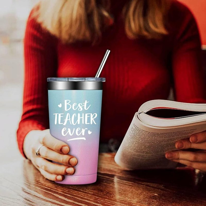 Dining & Entertaining |  Best Teacher Ever – Teacher Appreciation Gifts, Teacher Gifts For, End Of Year Teacher, Retirement Gifts – Teacher Gifts From Student, Teachers Day- Tumbler Cup Bar Tools & Drinkware Bar Tools & Drinkware