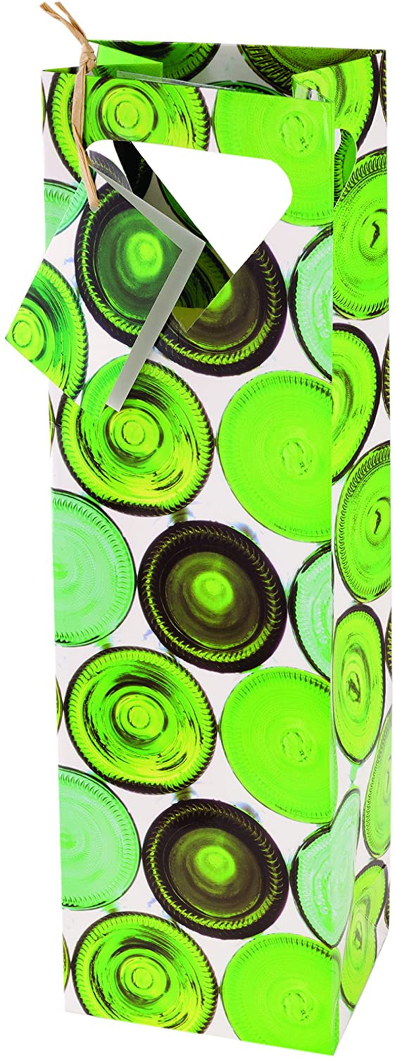 Dining & Entertaining |  Cakewalk Bottles Single Bottle Paper Wine Bag, Green Bar Tools & Drinkware Bar Tools & Drinkware