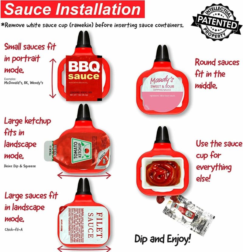 Dining & Entertaining |  Dip Clip | An In-Car Sauce Holder For Ketchup And Dipping Sauces. As Seen On Shark Tank (2 Pack, Black) Dining & Entertaining Assortment