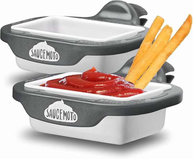 Dining & Entertaining |  Dip Clip | An In-Car Sauce Holder For Ketchup And Dipping Sauces. As Seen On Shark Tank (2 Pack, Black) Dining & Entertaining Assortment