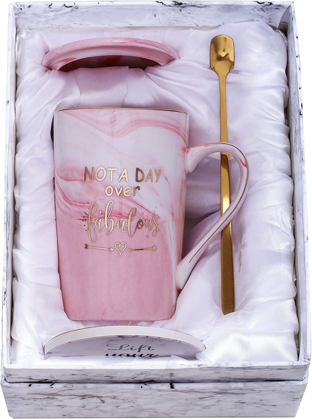 Dining & Entertaining |  Jumway Not A Day Over Fabulous Mug – Birthday Gifts For – Funny Birthday Gift Ideas For Her,Friends, Coworkers, Her, Wife, Mom, Daughter, Sister, Aunt Ceramic Marble Mug 14 Oz Pink Dining & Entertaining A-Pink