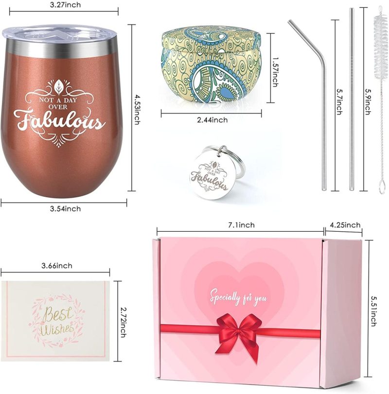 Dining & Entertaining |  Mothers Day Gifts Candle Tumbler, Birthday Gifts For Best Friends Mom Sister, Insulated Wine Tumbler With Lid 4 Scented Candles Set, Birthday Gifts Box For Her With Wine Tumbler Gift Set Bar Tools & Drinkware Bar Tools & Drinkware