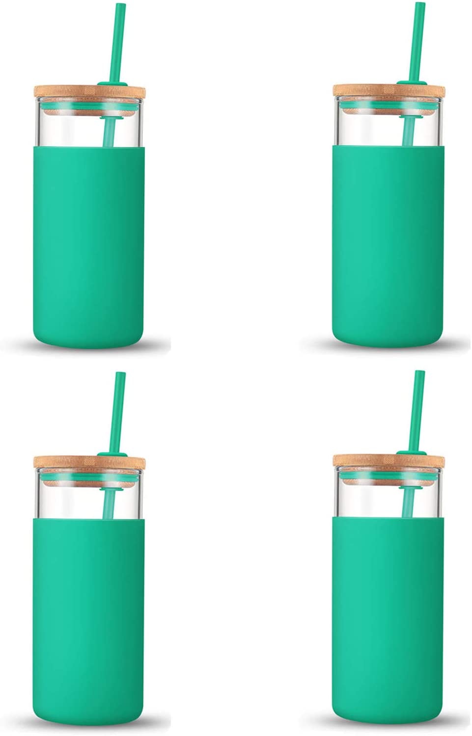 Dining & Entertaining |  Tronco 20Oz Glass Tumbler Straw Silicone Protective Sleeve Bamboo Lid – Bpa Free Bar Tools & Drinkware Bar Tools & Drinkware