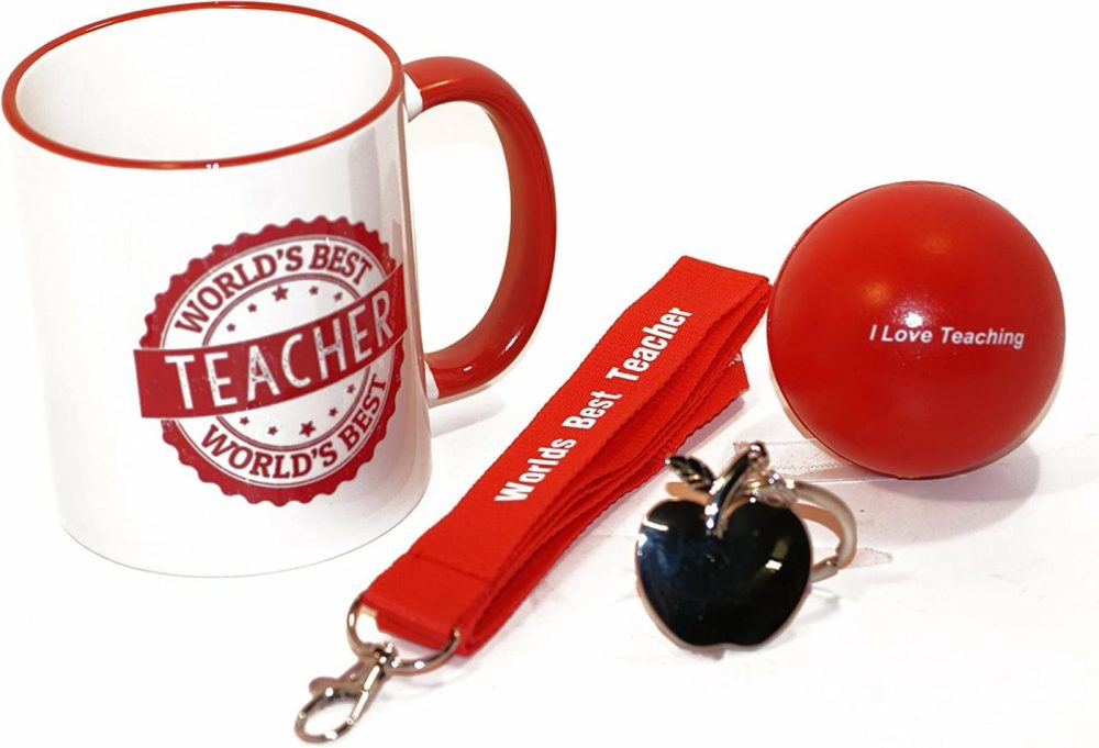 Dining & Entertaining |  World’s Best Teacher Coffee Cup | Teacher Lanyard | Teacher Key Chain | Teacher’s Stress Ball | Teacher Appreciation Gift Dining & Entertaining Beall's Bay