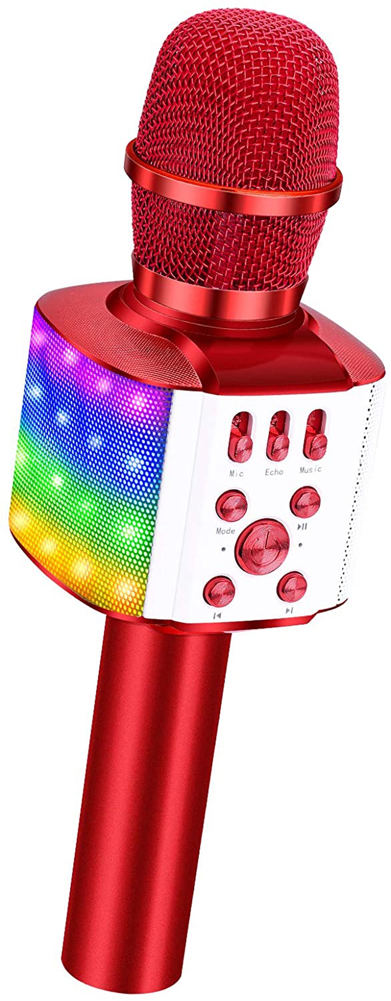 DJ, Electronic Music & Karaoke |  Bonaok Wireless Bluetooth Karaoke Microphone With Controllable Led Lights, 4 In 1 Portable Karaoke Machine Mic Speaker Birthday Home Party For All Smartphones Pc(Q36 Red) DJ, Electronic Music & Karaoke BONAOK