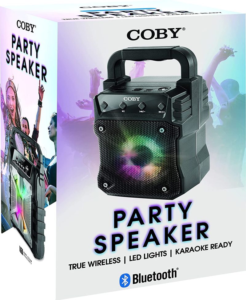 DJ, Electronic Music & Karaoke |  Coby Portable Bluetooth Speaker | Wireless Pa System With Fm Radio | Microphone Input | Karaoke Machine With Lights | Perfect For Kids Adults Outdoors DJ, Electronic Music & Karaoke Coby