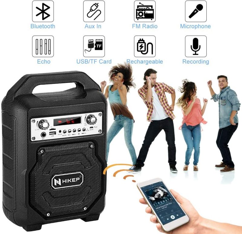 DJ, Electronic Music & Karaoke |  Hikep Portable Karaoke Machine For Kids Adults, Bluetooth Speaker With Wired Microphone For Party, Wireless Pa Sound System With Fm Radio Audio Recording Tf/Usb Supported Portable Karaoke Home System DJ, Electronic Music & Karaoke DJ, Electronic Music & Karaoke