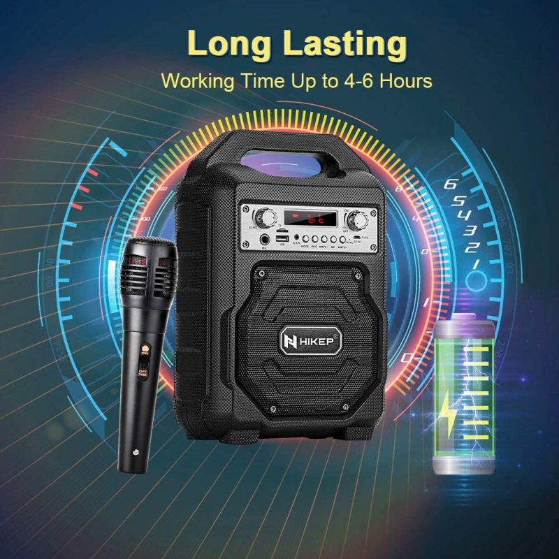 DJ, Electronic Music & Karaoke |  Hikep Portable Karaoke Machine For Kids Adults, Bluetooth Speaker With Wired Microphone For Party, Wireless Pa Sound System With Fm Radio Audio Recording Tf/Usb Supported Portable Karaoke Home System DJ, Electronic Music & Karaoke DJ, Electronic Music & Karaoke