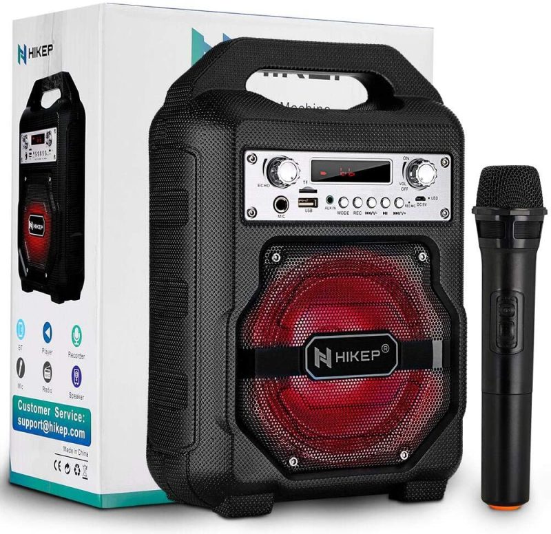 DJ, Electronic Music & Karaoke |  Hikep Portable Karaoke Machine For Kids Adults, Bluetooth Speaker With Wired Microphone For Party, Wireless Pa Sound System With Fm Radio Audio Recording Tf/Usb Supported Portable Karaoke Home System DJ, Electronic Music & Karaoke DJ, Electronic Music & Karaoke