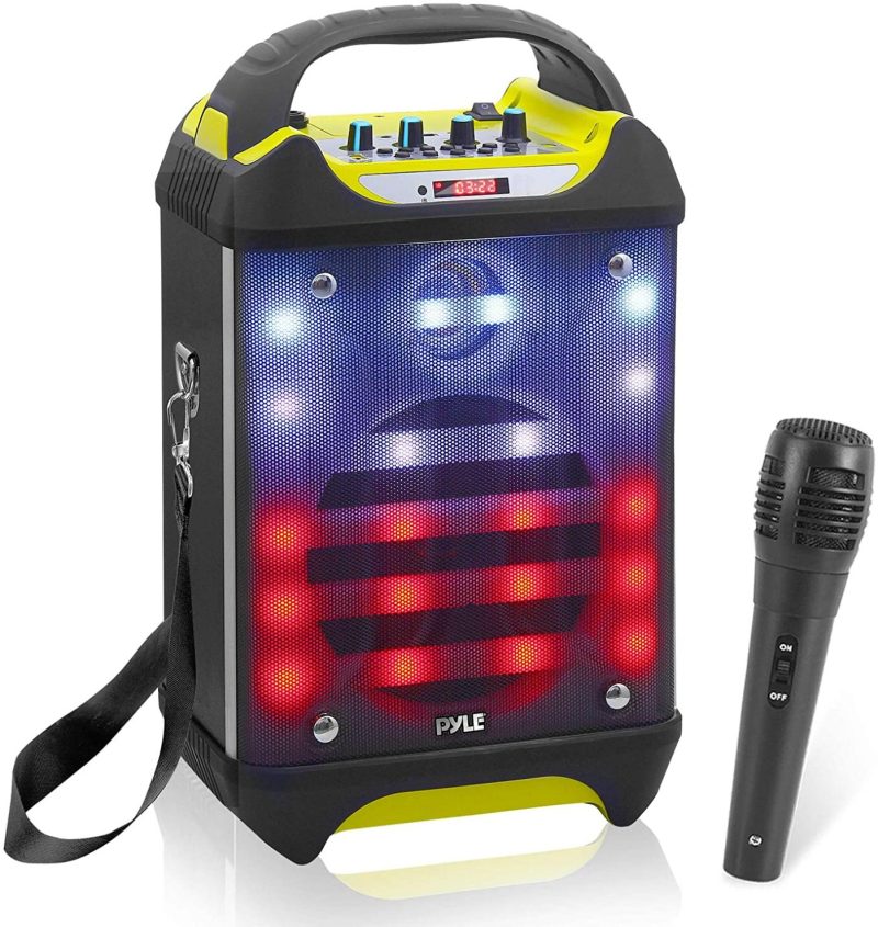 DJ, Electronic Music & Karaoke |  Portable Bluetooth Karaoke Speaker System – Audio Recording Function, 32 Gb Usb/Sd Card Support, Built-In Rechargeable Battery, Flashing Dj Light W/ Music Streaming & Handheld Mic – Pyle Pwma275Bt DJ, Electronic Music & Karaoke DJ, Electronic Music & Karaoke