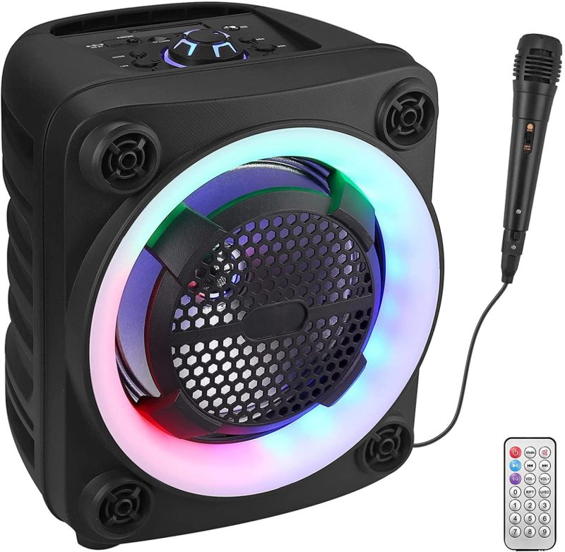 DJ, Electronic Music & Karaoke |  Prozor 8 Inch Portable Karaoke Machine For Kids & Adults, Portable Pa System Rechargeable Wireless Bluetooth Speaker With Wired Microphone & Lights & Fm Radio For Party, Wedding DJ, Electronic Music & Karaoke DJ, Electronic Music & Karaoke