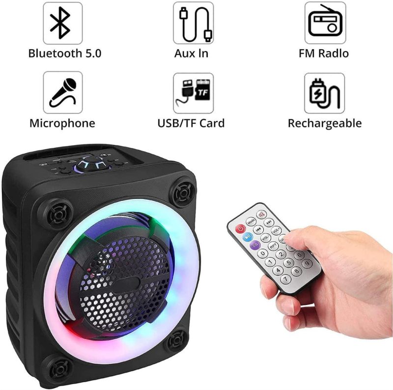 DJ, Electronic Music & Karaoke |  Prozor 8 Inch Portable Karaoke Machine For Kids & Adults, Portable Pa System Rechargeable Wireless Bluetooth Speaker With Wired Microphone & Lights & Fm Radio For Party, Wedding DJ, Electronic Music & Karaoke DJ, Electronic Music & Karaoke