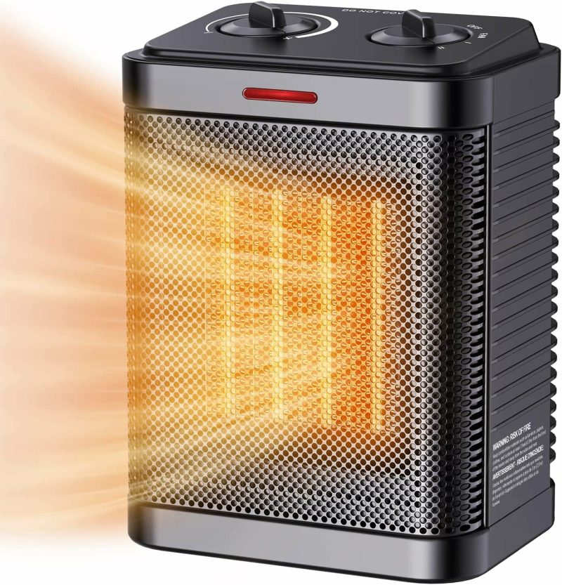 Education & Crafts |  1500W Space Heater For Indoor Use, Portable Electric Heater 2S Rapid Heating, Small Space Heater With Thermostat, Ptc Ceramic Heater With Tip-Over And Overheat Protection, Great For Home And Office Education & Crafts black