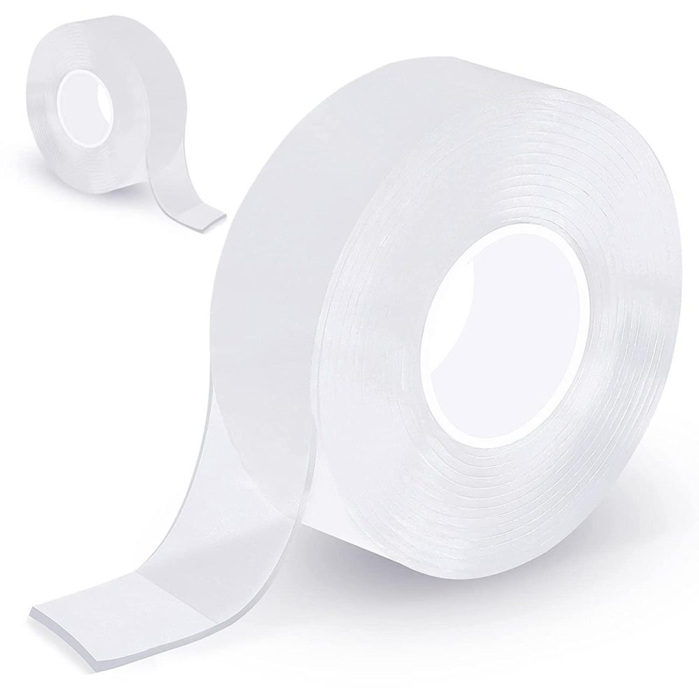 Education & Crafts |  2 Rolls Double Sided Tape , Easy Tape Heavy Duty, Washable Strong Wall Tape Removable Transparent Sticky Tape For Home And Office (0.6Inch, Each Roll 5M/16.5Ft – Total 33Ft) Education & Crafts Education & Crafts