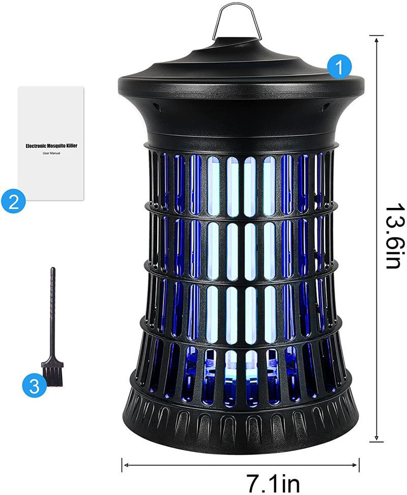 Education & Crafts |  2021 Bug Zapper For Outdoor And Indoor, 4200V High Powered Electric Mosquito Killer, Fly Insect Trap , Mosquito Trap With 20W Mosquito Lamp Bulb For Backyard, Patio, Bedroom, Kitchen, Office Education & Crafts Black Black