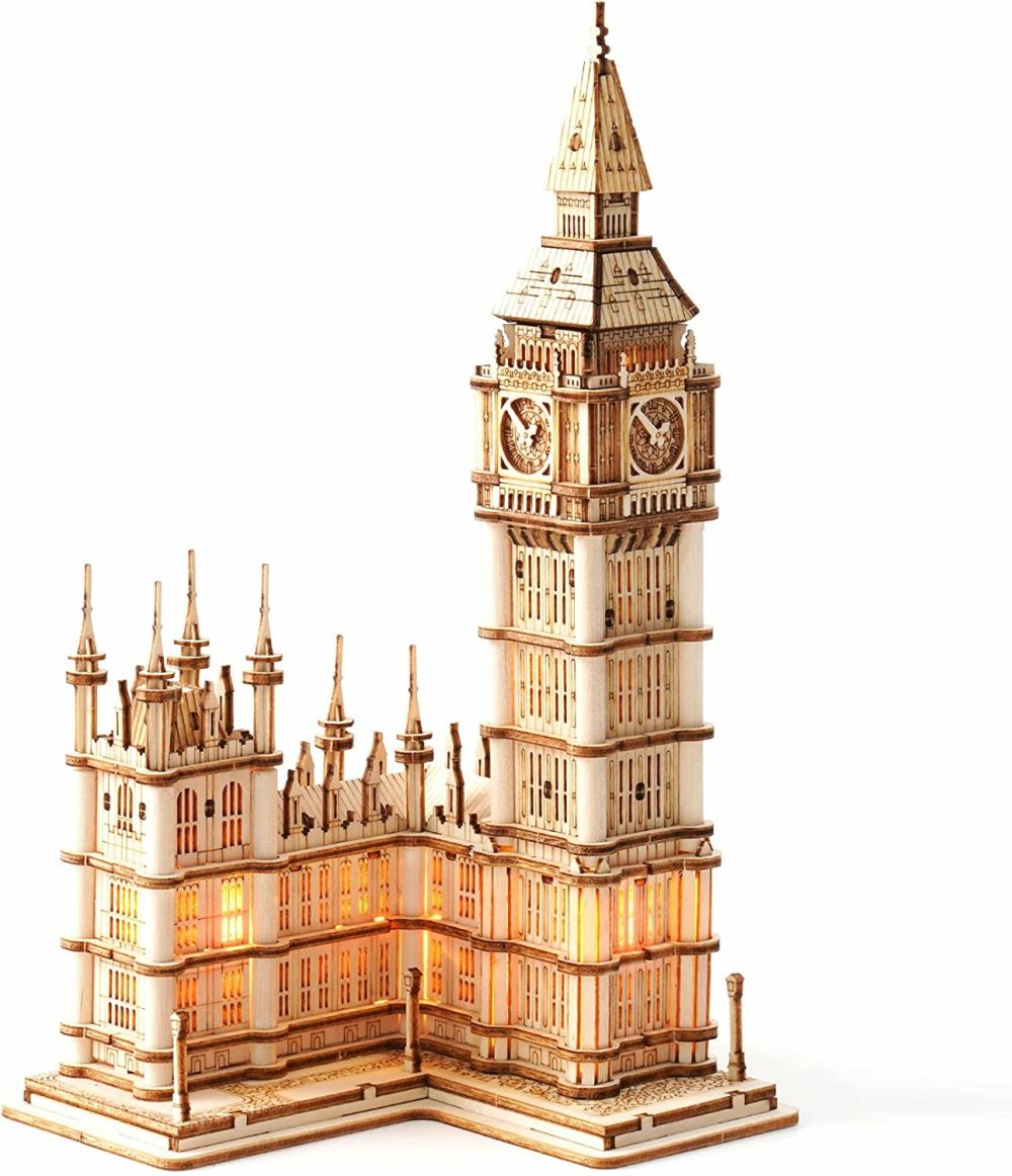 Education & Crafts |  3D Puzzle For Adults Wooden Craft Kits For Teens Diy Construction Model Kit With Led Light To Build Educational Big Ben Set Toys Education & Crafts Big Ben