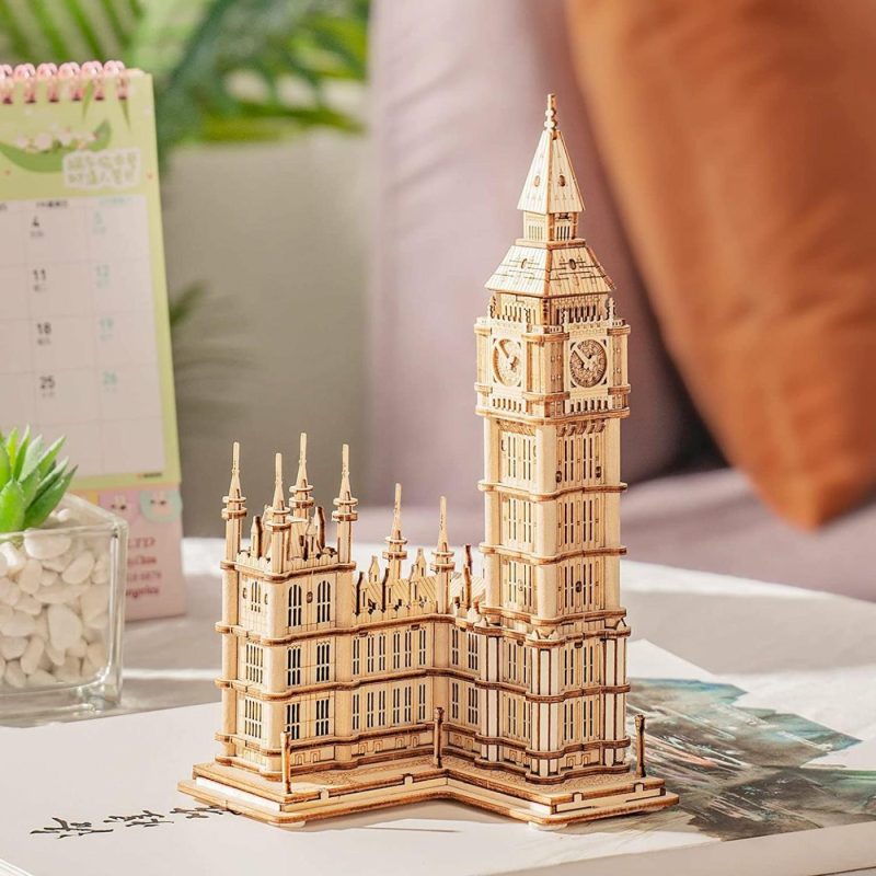 Education & Crafts |  3D Puzzle For Adults Wooden Craft Kits For Teens Diy Construction Model Kit With Led Light To Build Educational Big Ben Set Toys Education & Crafts Big Ben