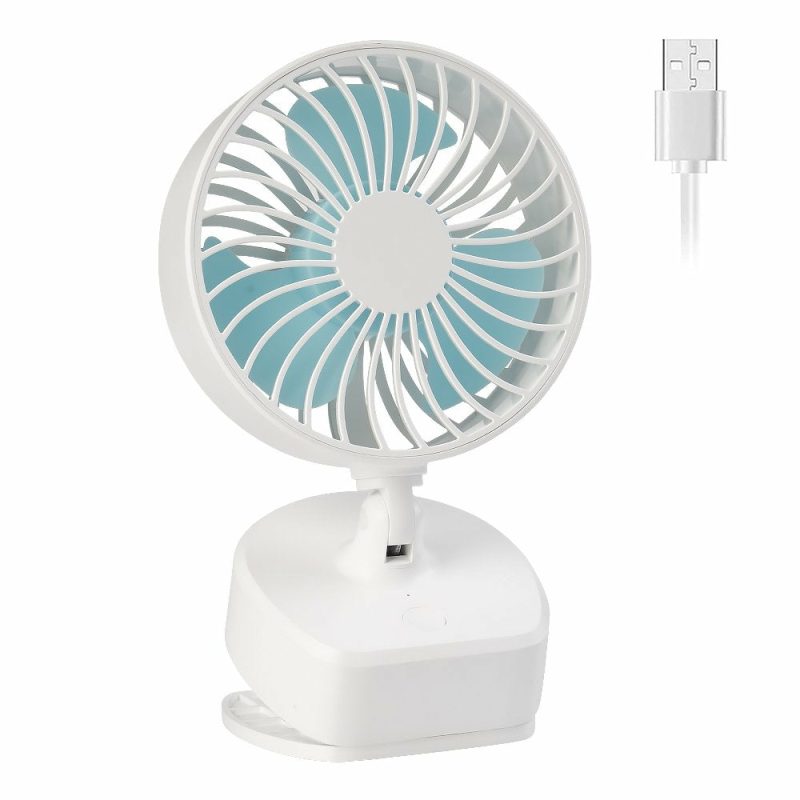 Education & Crafts |  4 Inch Clip On Fan Personal Cooling Fan Desk Fan Battery Operated Fan Mini Car Fan Sturdy Clamp 3 Speeds Quiet Adjustable Tilt For Bedroom Office Desktop Treadmill White Education & Crafts Blue