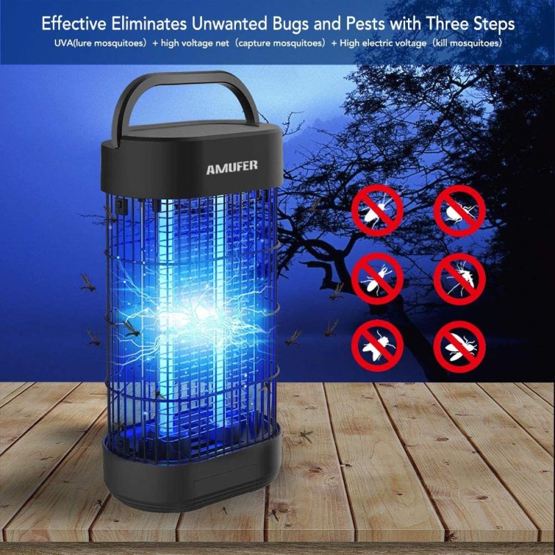 Education & Crafts |  Amufer Electric Bug Zapper, Mosquito Killer Plug In, 18W High Powered Indoor Electric Mosquito, Bug, Fly Trap For Bedroom, Kitchen, Office With Large Coverage – 1-Pack Replacement Bulbs Included Education & Crafts AMUFER