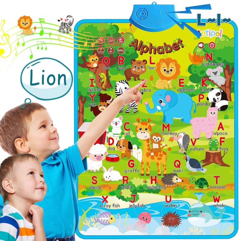 Education & Crafts |  Aotipol Toys For 3 4 5 Year Old Boys Girls, Electronic Interactive Zoo Wall Chart, Talking Animal Spelling And Knowledge Poster, Educational Learning Toys For Toddlers Ages 3-5 Education & Crafts Animals & ABCs