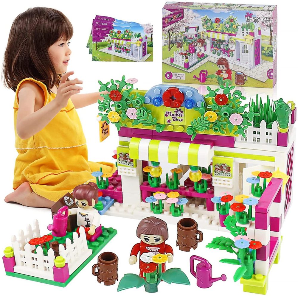 Education & Crafts |  Banbao Building Blocks 6116 Trendy City Flower Shop For Girls 253 Pieces Creative And Construction Toys Educational Alternative To Building Set For Preschool Kids Arts And Crafts Games Education & Crafts BanBao