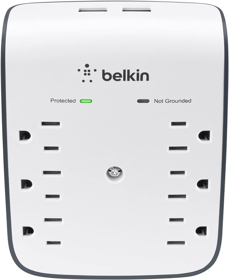 Education & Crafts |  Belkin Power Strip Surge Protector Long Flat Plug Heavy Duty Extension Cord For Home, Office, Travel, Computer Desktop, Laptop & Phone Charging Brick (3,940 Joules) Education & Crafts Belkin Components