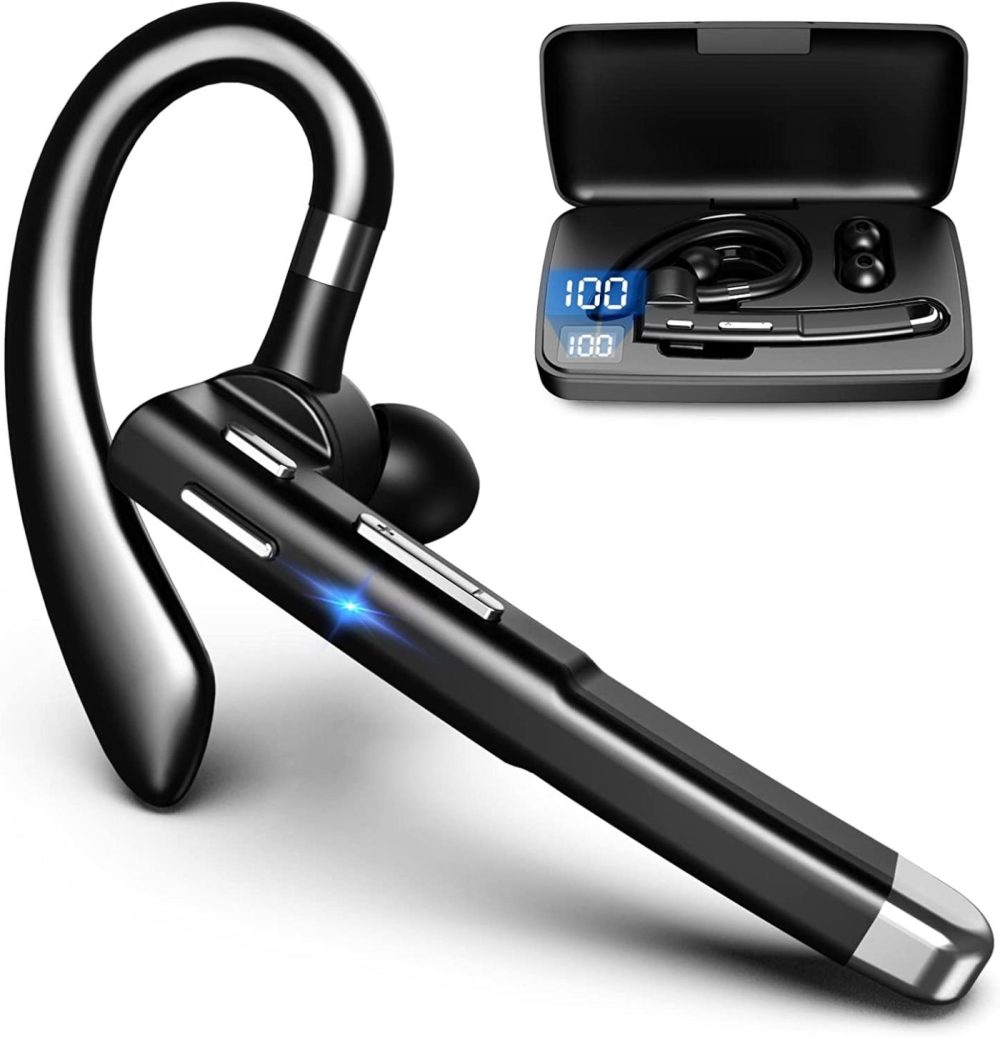 Education & Crafts |  Bluetooth Earpiece For Cell Phones Bluetooth V5.1 Headset With Charging Case Hands-Free Single Ear Headset With Cvc8.0 Noise Canceling Mic For Office/Driving Compatible With Android/Iphone/Laptop Education & Crafts Education & Crafts