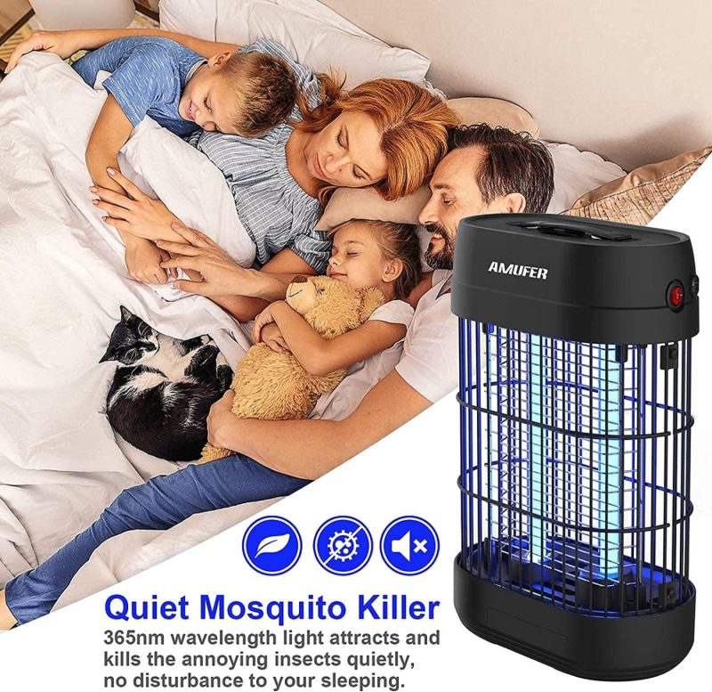 Education & Crafts |  Bug Zapper, Amufer Effective 1800V Electric Mosquito Zapper Killer Trap Fly Zapper Insect Zapper With 2 Powerful Metal Grids For Commercial Industrial Home Office (Repalcement Bulb + Brush Included) Education & Crafts AMUFER