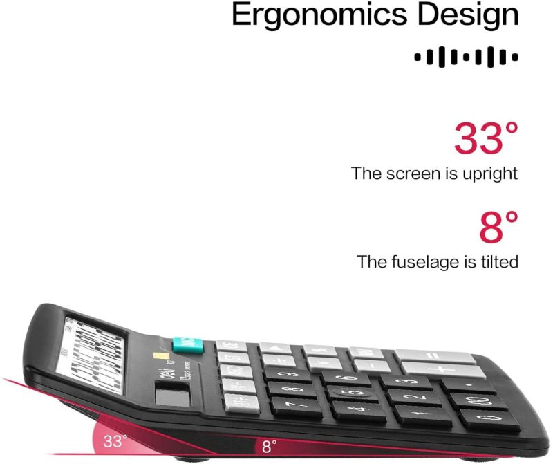 Education & Crafts |  Calculator, Deli Standard Function Desktop Calculators With 12 Digit Large Lcd Display, Solar Battery Dual Power Office Calculator, Black Education & Crafts deli