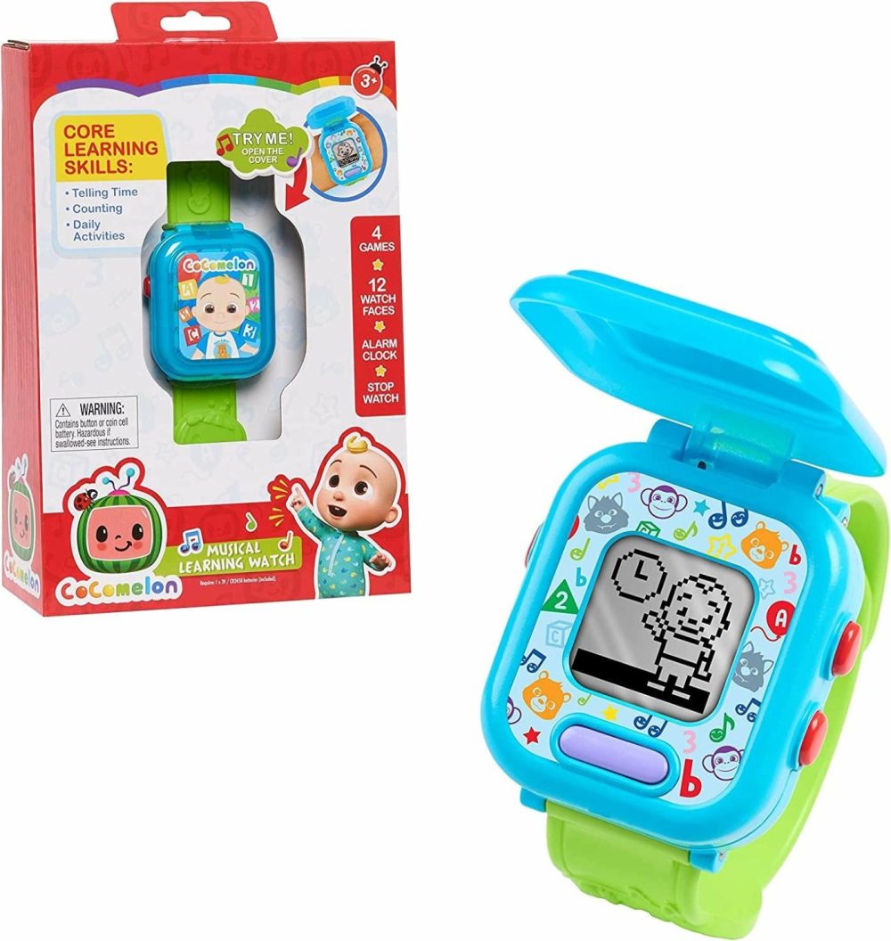 Education & Crafts |  Cocomelon Jj’s Learning Smart Watch Toy For Kids With 3 Education-Based Games, Alarm Clock, And Stop Watch, By Just Play Education & Crafts CoComelon