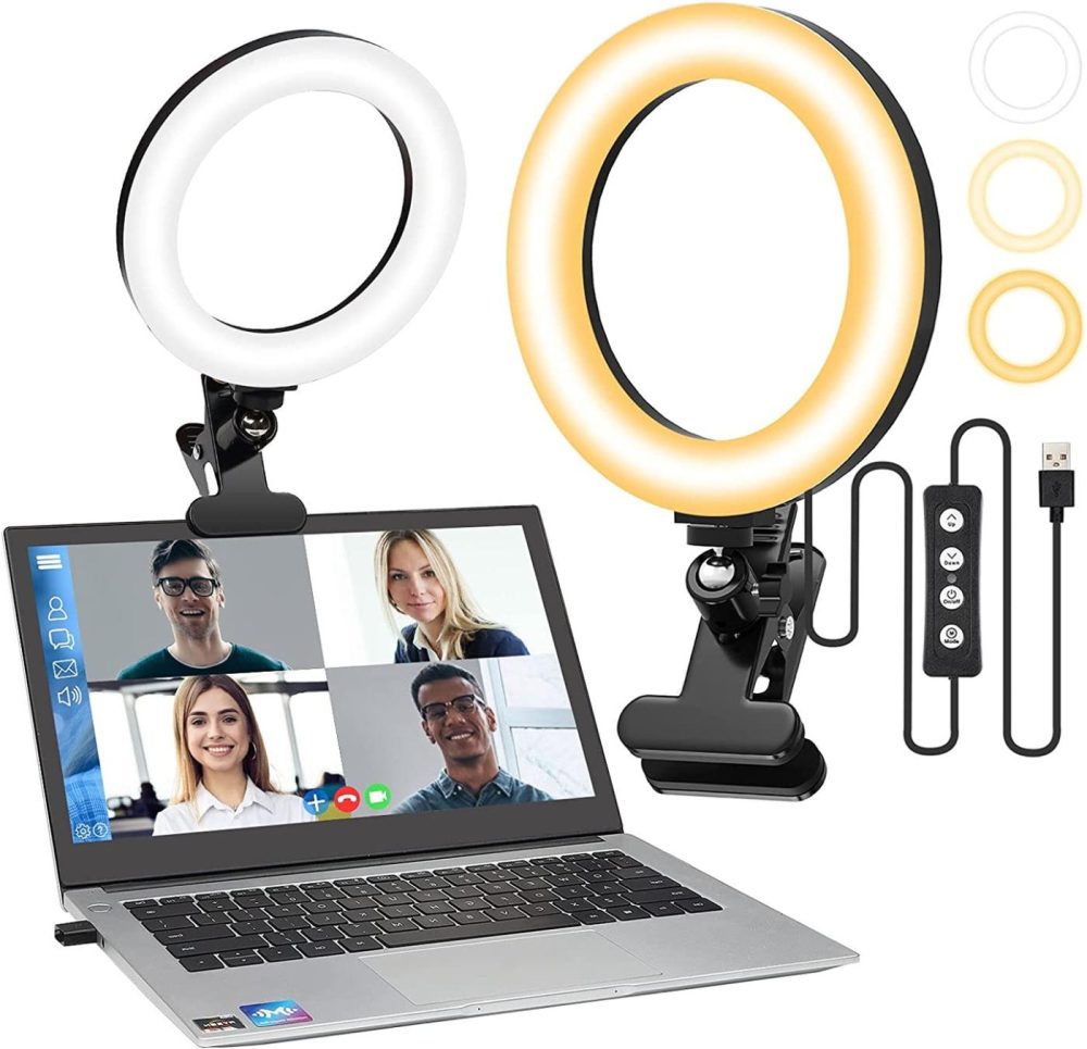 Education & Crafts |  Computer Ring Light For Video Conferencing Lighting,Clamp Mount Desk Zoom Light For Laptop/Pc Monitor/Desk/Bed/Office/Makeup/Youtube/Tik Tok Education & Crafts Education & Crafts