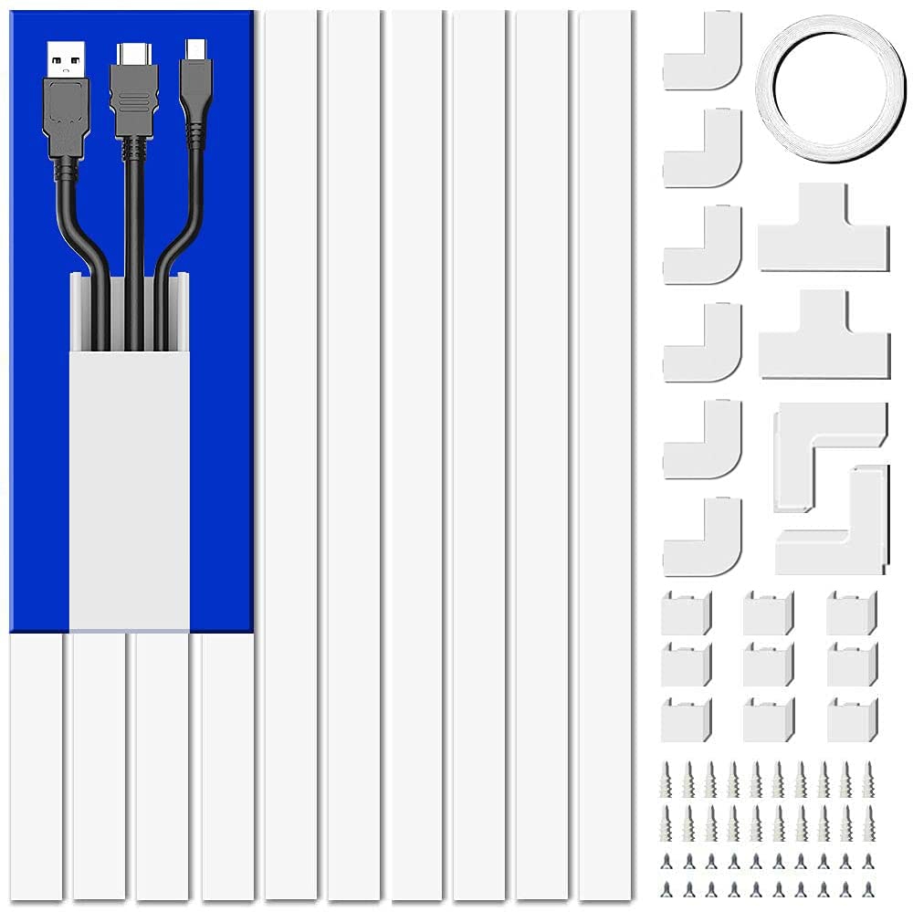 Education & Crafts |  Cord Cover Raceway Kit, 157In Cable Cover Channel, Paintable Cord Concealer System Cable Hider, Cord Wires, Hiding Wall Mount Tv Powers Cords In Home Office Education & Crafts Beige