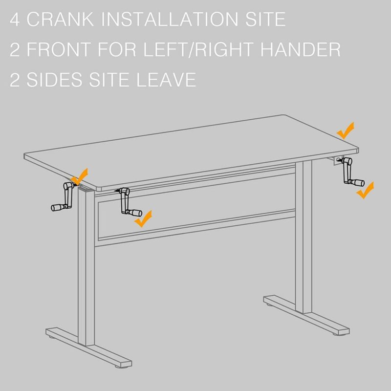 Education & Crafts |  Crank Adjustable Height Standing Desk – Sit To Stand Up Desk, Home Office Desk Computer Workstation, Black Frame/Antique Top Education & Crafts Black Frame/Antique Top