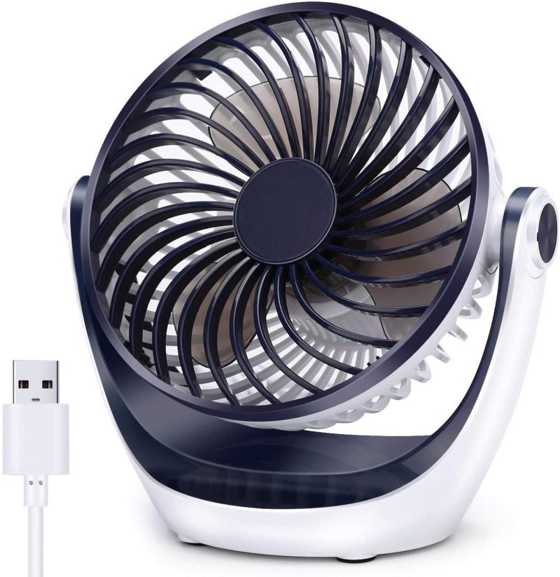 Education & Crafts |  Desk Fan Small Table Fan With Strong Airflow Quiet Operation Portable Fan Speed Adjustable Head 360°Rotatable Mini Personal Fan For Home Office Bedroom Table And Desktop 5.1 Inch Education & Crafts Aluan