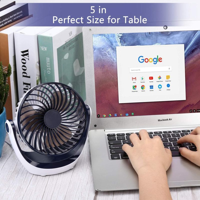 Education & Crafts |  Desk Fan Small Table Fan With Strong Airflow Quiet Operation Portable Fan Speed Adjustable Head 360°Rotatable Mini Personal Fan For Home Office Bedroom Table And Desktop 5.1 Inch Education & Crafts Aluan