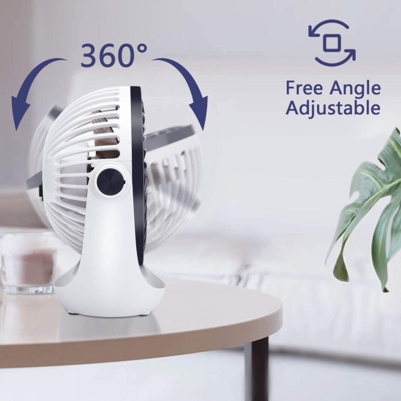 Education & Crafts |  Desk Fan Small Table Fan With Strong Airflow Quiet Operation Portable Fan Speed Adjustable Head 360°Rotatable Mini Personal Fan For Home Office Bedroom Table And Desktop 5.1 Inch Education & Crafts Aluan