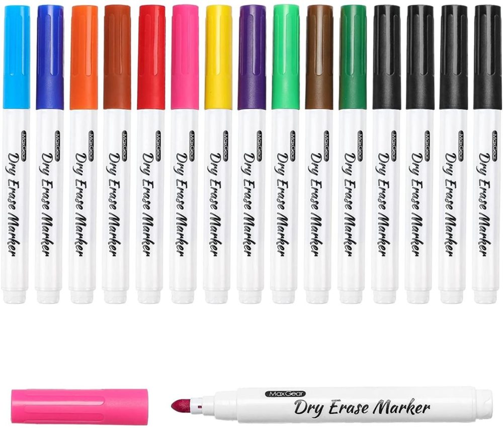 Education & Crafts |  Dry Erase Markers Fine Tip Low-Odor White Board Markers Bulk For Kids Thin Dry Erase Marker For Office Home School Supplies, 15 Pack Education & Crafts Education & Crafts