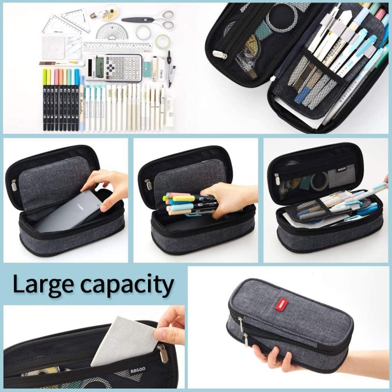 Education & Crafts |  Easthill Big Capacity Pencil Pen Case Office College School Large Storage High Capacity Bag Pouch Holder Box Organizer Education & Crafts black