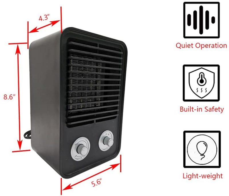 Education & Crafts |  Electric Space Heater Indoor Use 750W/1500W Portable Ceramic Heater For Office Bedroom Three Gears Adjustable Small Electrical Heater Education & Crafts Education & Crafts